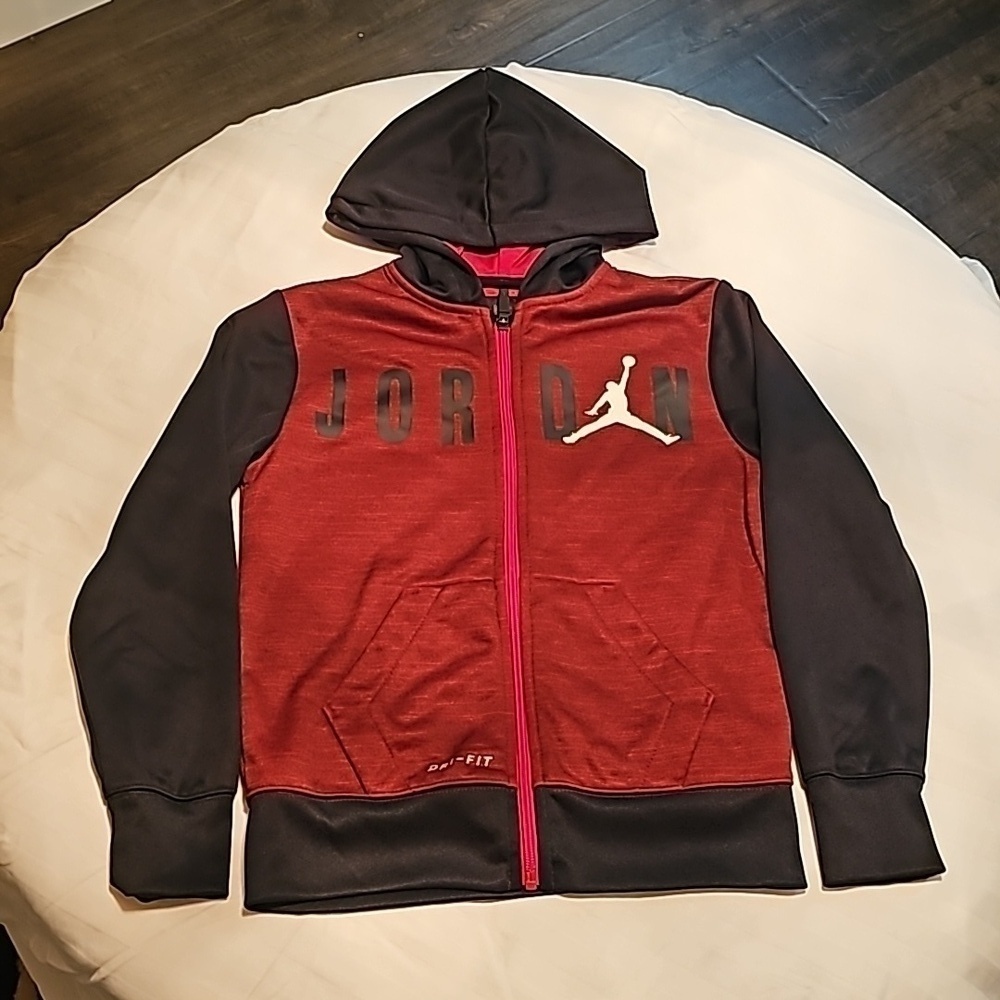 JORDAN Brand hoodie red and black size S 8-10 - Picture 3 of 6